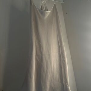 Free people Tan and White Satin mini Dress